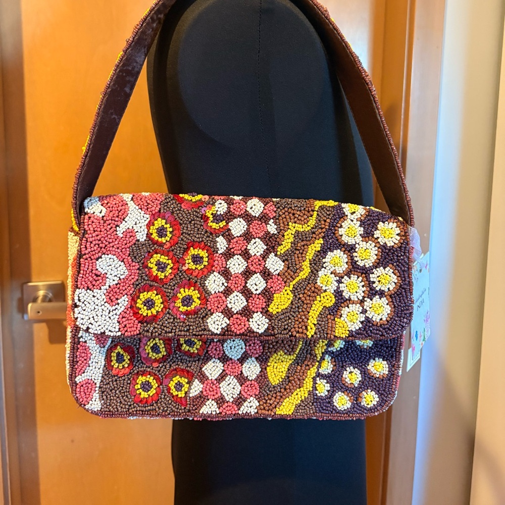 Multicolor Beaded Shoulder Bag
